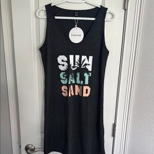 SHEIN Charcoal Graphic Tank Dress